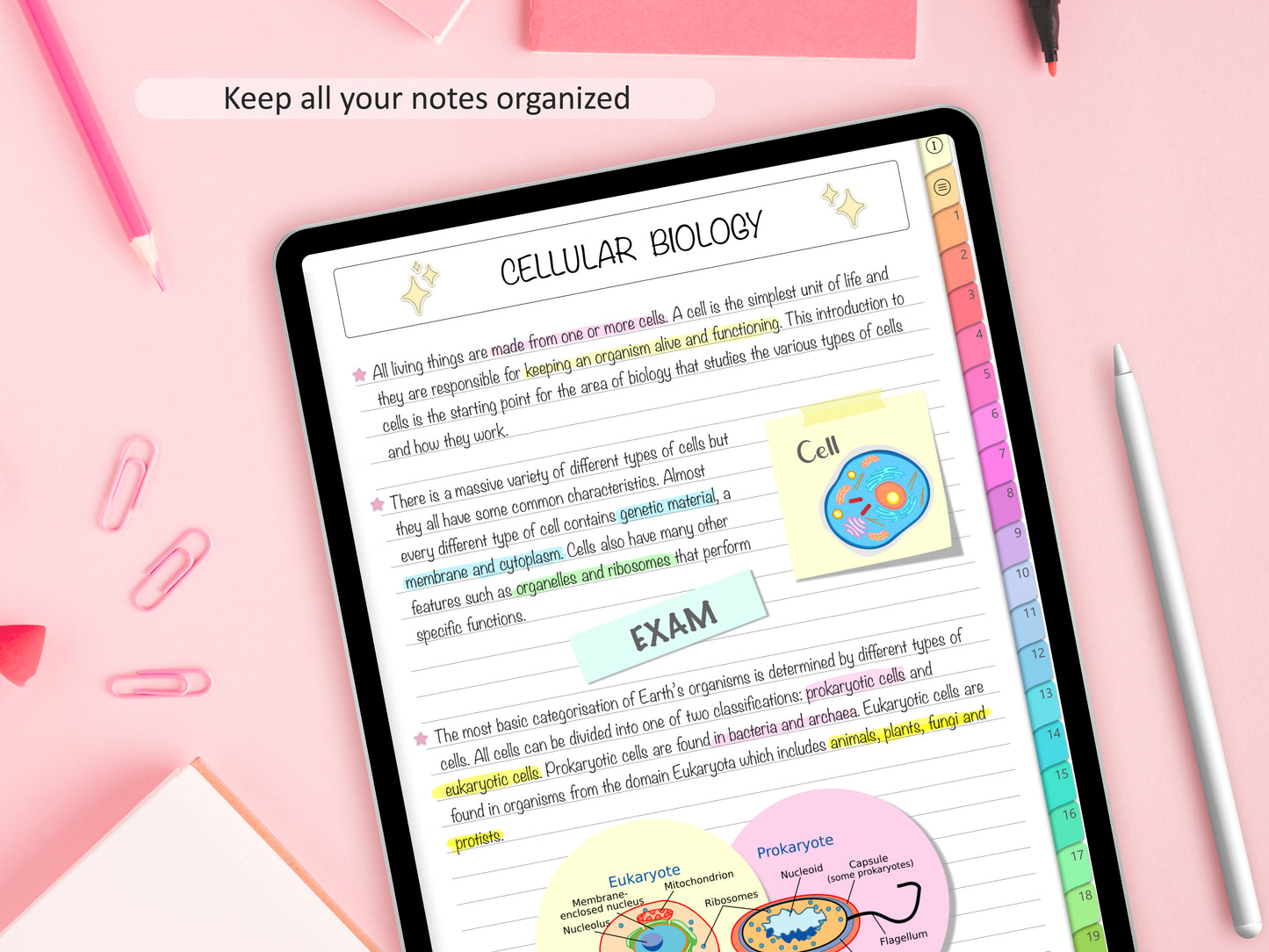 Libreta Digital 20 Secciones + Digital Stickers Notes