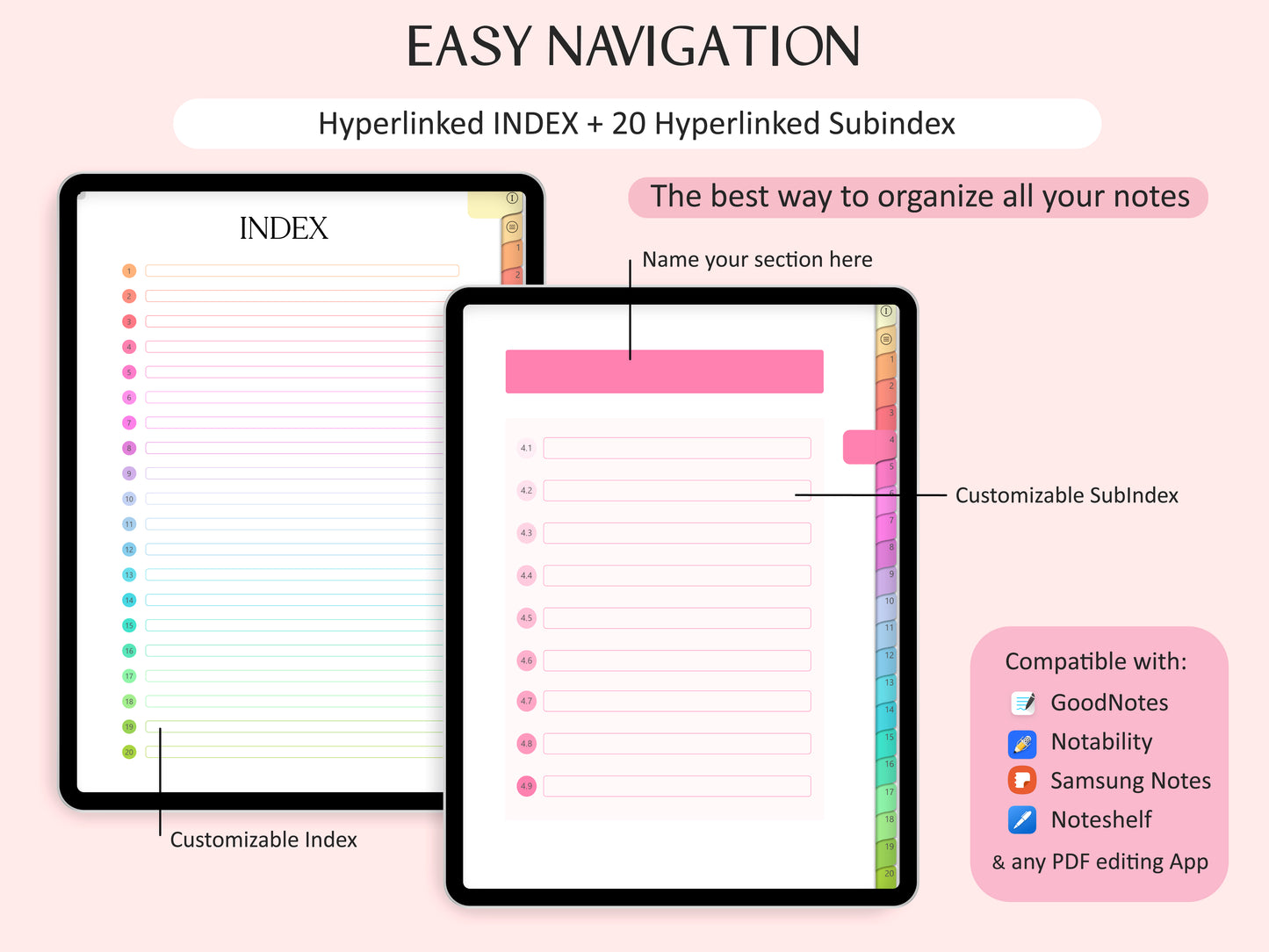 Libreta Digital 20 Secciones + Digital Stickers Notes