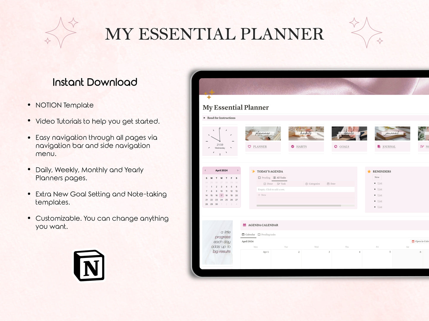 My Essential Planner ✦ Plantilla Notion ✦ Eleva tu Productividad