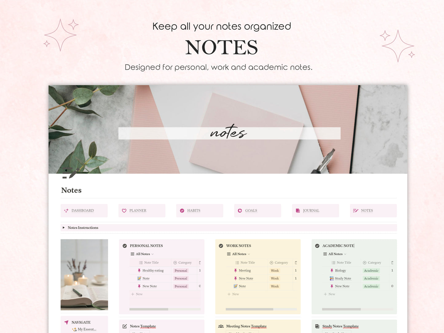 My Essential Planner ✦ Plantilla Notion ✦ Eleva tu Productividad
