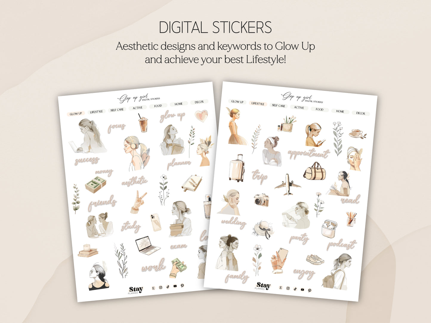 GLOW UP DIGITAL STICKERS