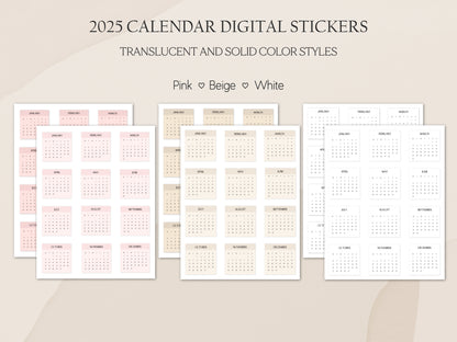 Calendar Stickers 2025
