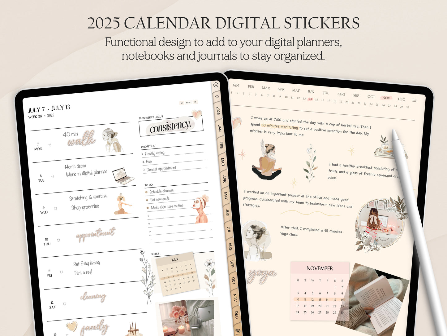 Calendar Stickers 2025
