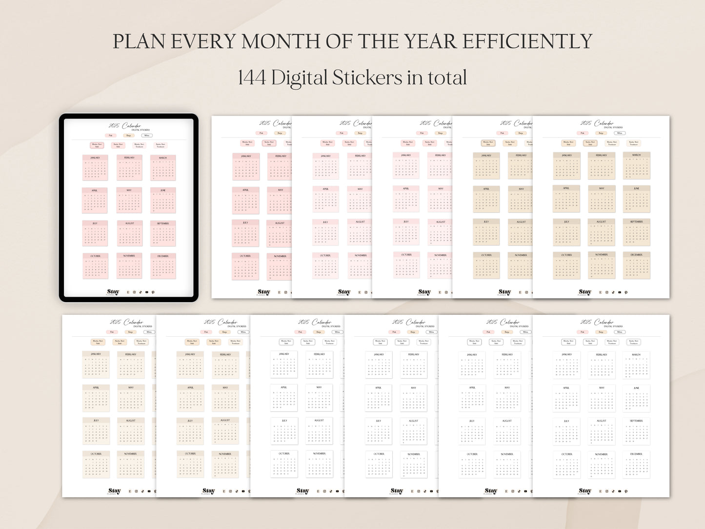 Calendar Stickers 2025