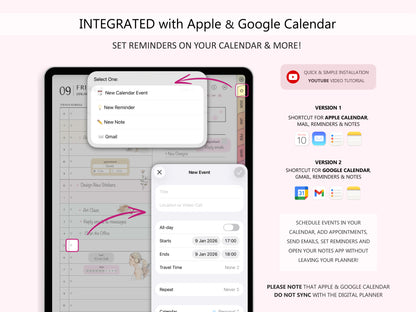 BUNDLE Digital Planner 2025 + 2026 (Inglés)