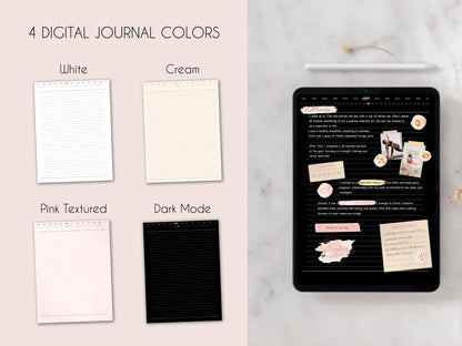 Daily Journal + Watercolor & Gold Stickers
