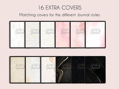 Daily Journal + Watercolor & Gold Stickers