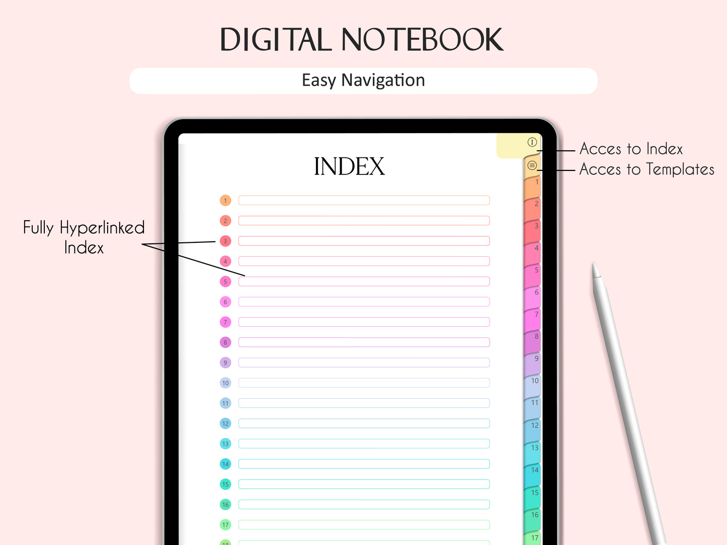 Libreta Digital 20 Secciones + Digital Stickers Notes