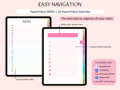 Libreta Digital 20 Secciones + Digital Stickers Notes