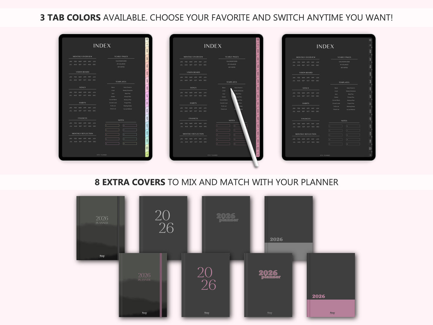 2026 Agenda Digital Modo Oscuro (Inglés)