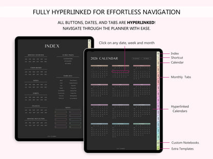 2026 Agenda Digital Modo Oscuro (Inglés)