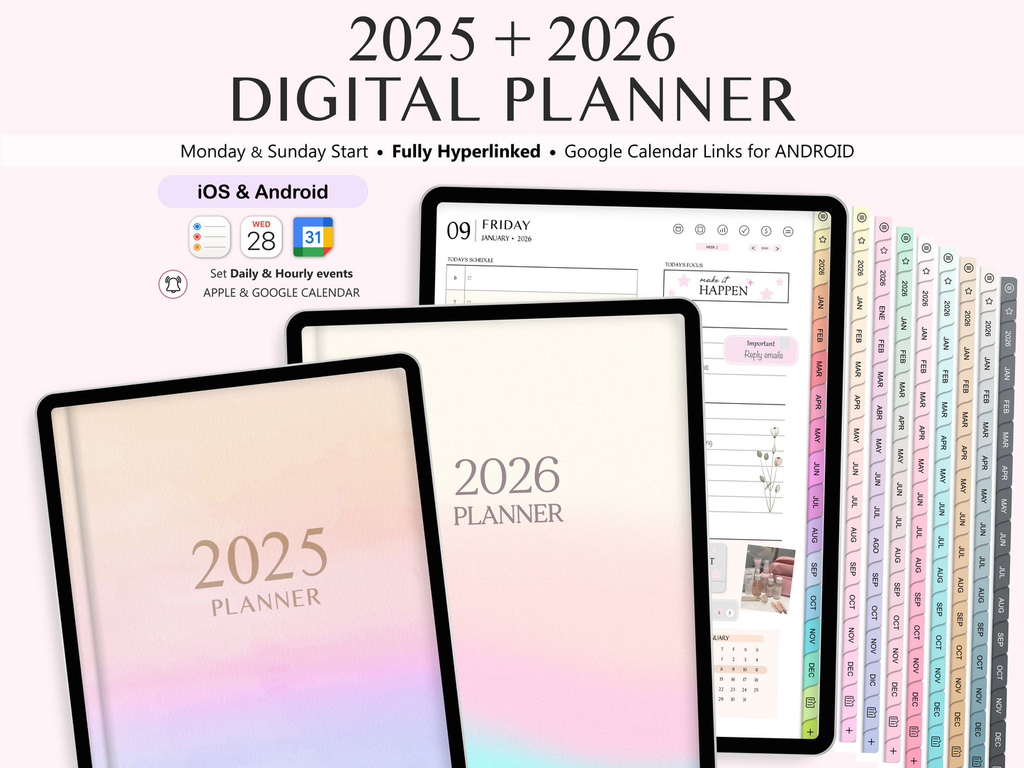 BUNDLE Digital Planner 2025 + 2026 (Inglés)
