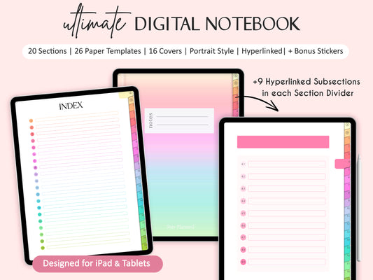 Libreta Digital 20 Secciones + Digital Stickers Notes