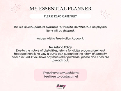 My Essential Planner ✦ Plantilla Notion ✦ Eleva tu Productividad