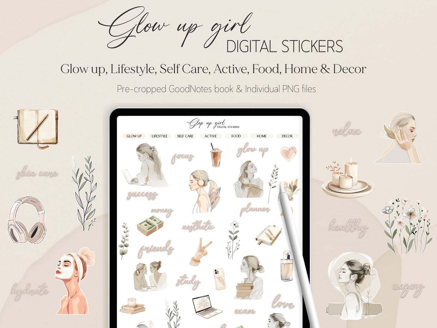 GLOW UP DIGITAL STICKERS