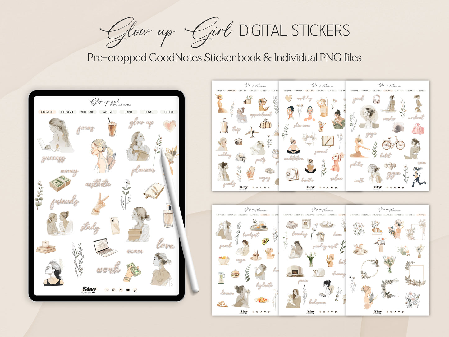 GLOW UP DIGITAL STICKERS